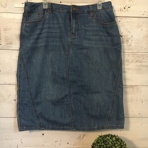 Christopher and Banks Jean Straight Skirt